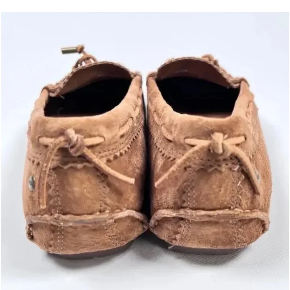 UGG Women's Chestnut Suede Moccasin Loafers Size 6.5 - Picture 9 of 10